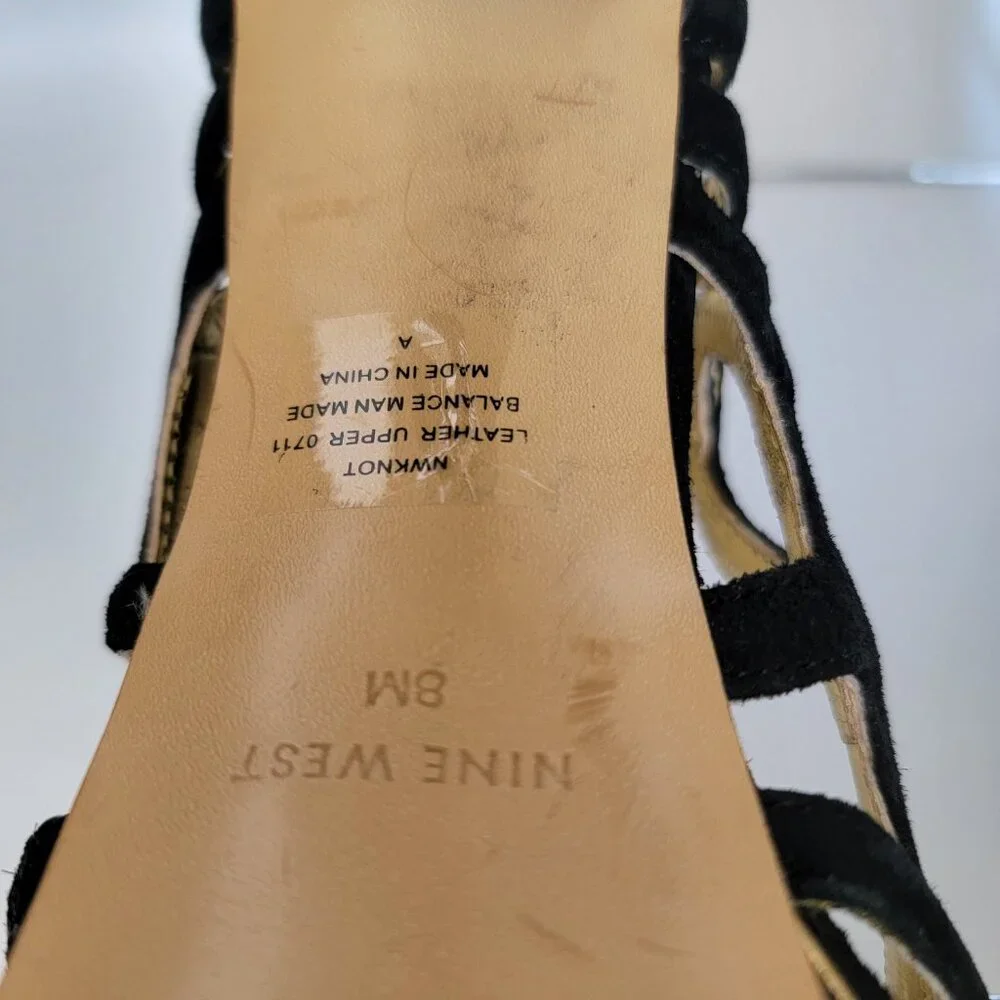 Nine West Platform Stiletto Heel – black suede 8M. - Picture 9 of 10